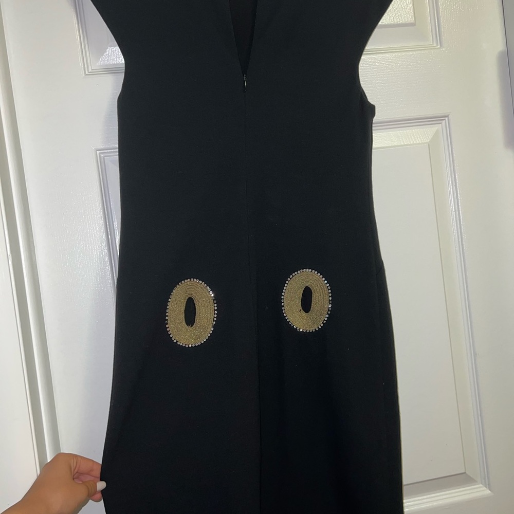 Black knee length with gold detailing